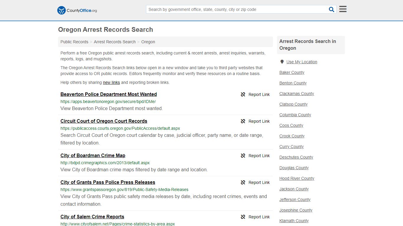 Arrest Records Search - Oregon (Arrests & Mugshots)
